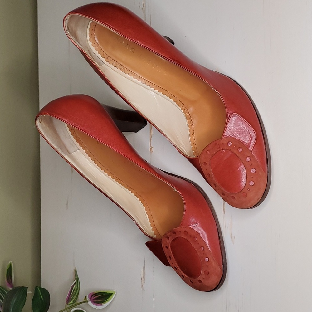 Marc Jacobs | Burnt Orange Leather Pumps with Suede on Counters Sz 7